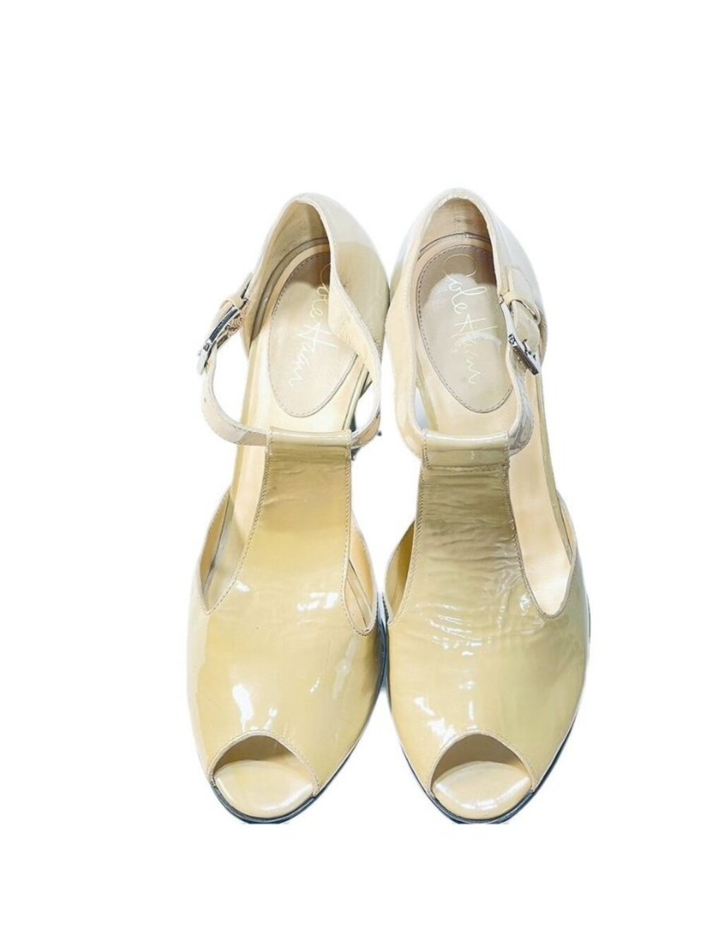 COLE HAAN Shoes Beige Size 9B Patent Leather Heels - Picture 2 of 11